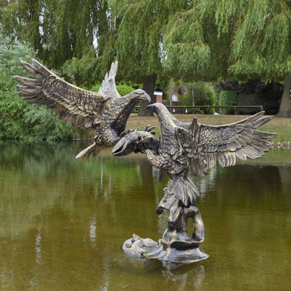 Battle of Eagles Bronze Metal Garden Statue