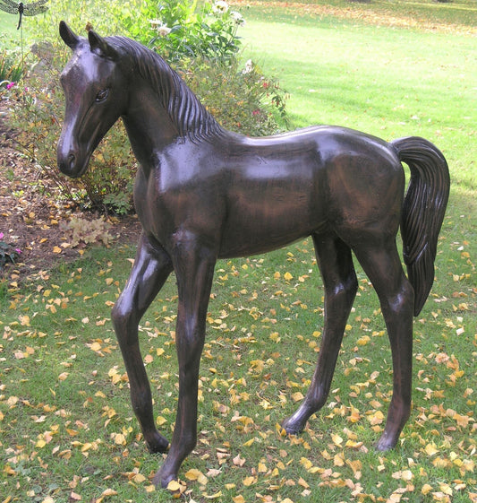 Standing Foal Bronze Metal Garden Statue