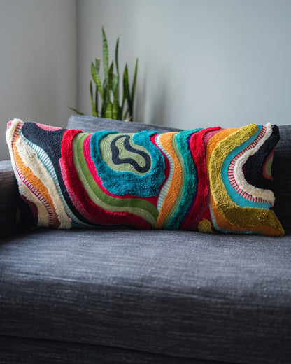 Echo Organic Cotton Abstract Lumbar Pillow