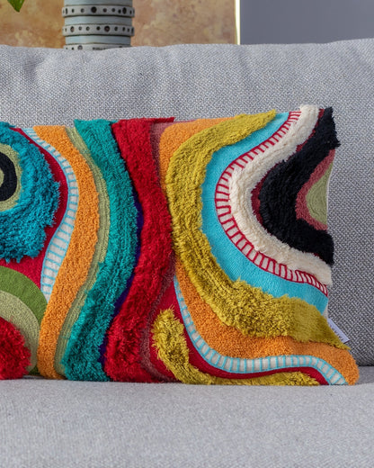 Echo Organic Cotton Abstract Oversized Lumbar Pillow