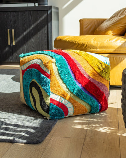 Echo Organic Cotton Abstract Pouf