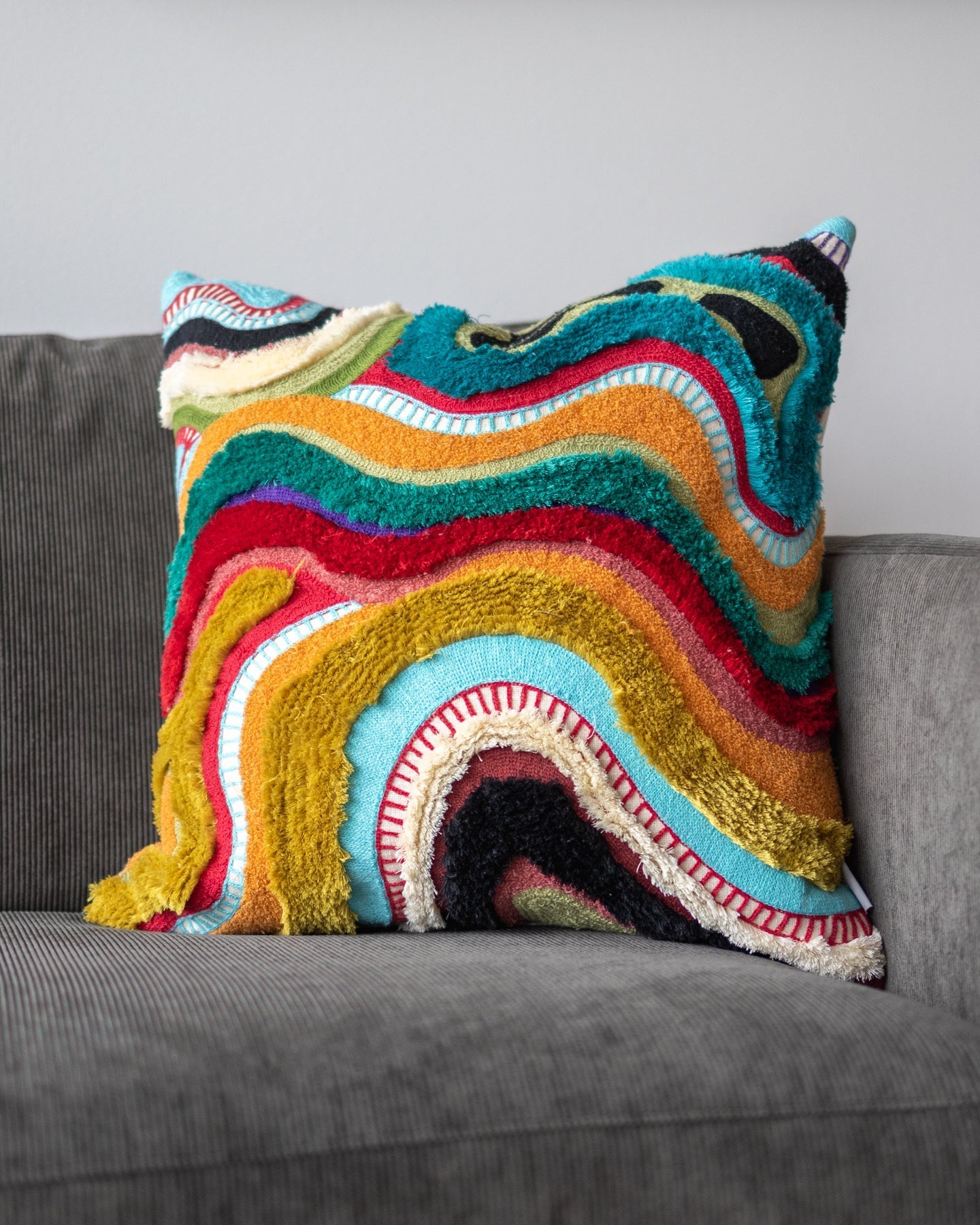 Echo Organic Cotton Abstract Throw Pillow