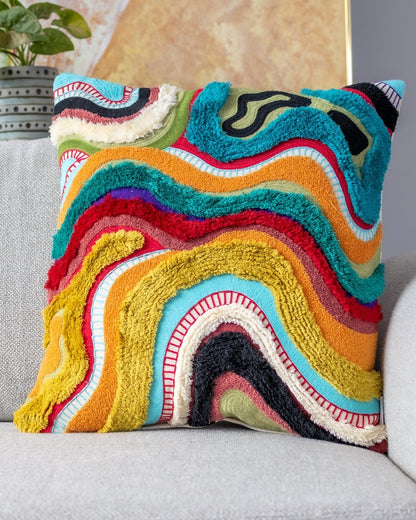 Echo Organic Cotton Abstract Throw Pillow