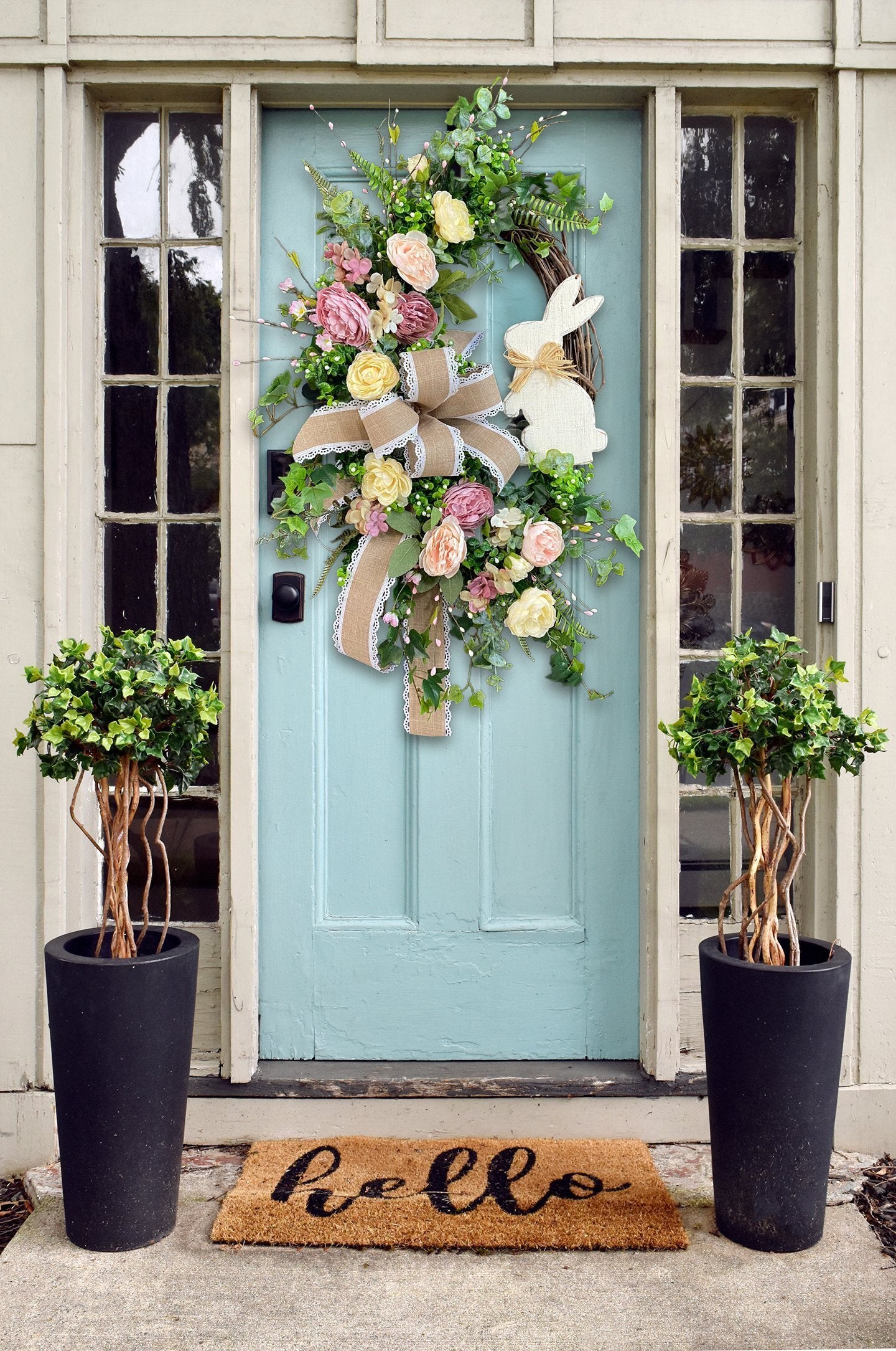 ?Easter Salee??Rustic Bunny Wreath|Spring Wreaths for Front Door