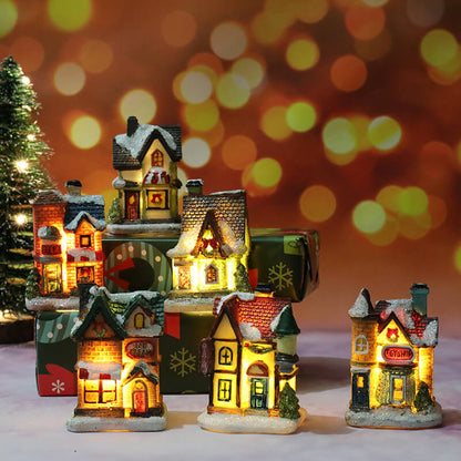 Christmas Decoration Resin House Night Light