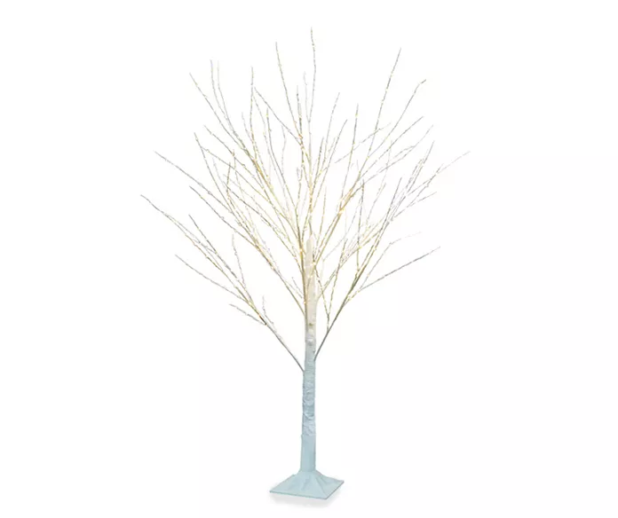 5' Warm White Micro Light Birch Tree