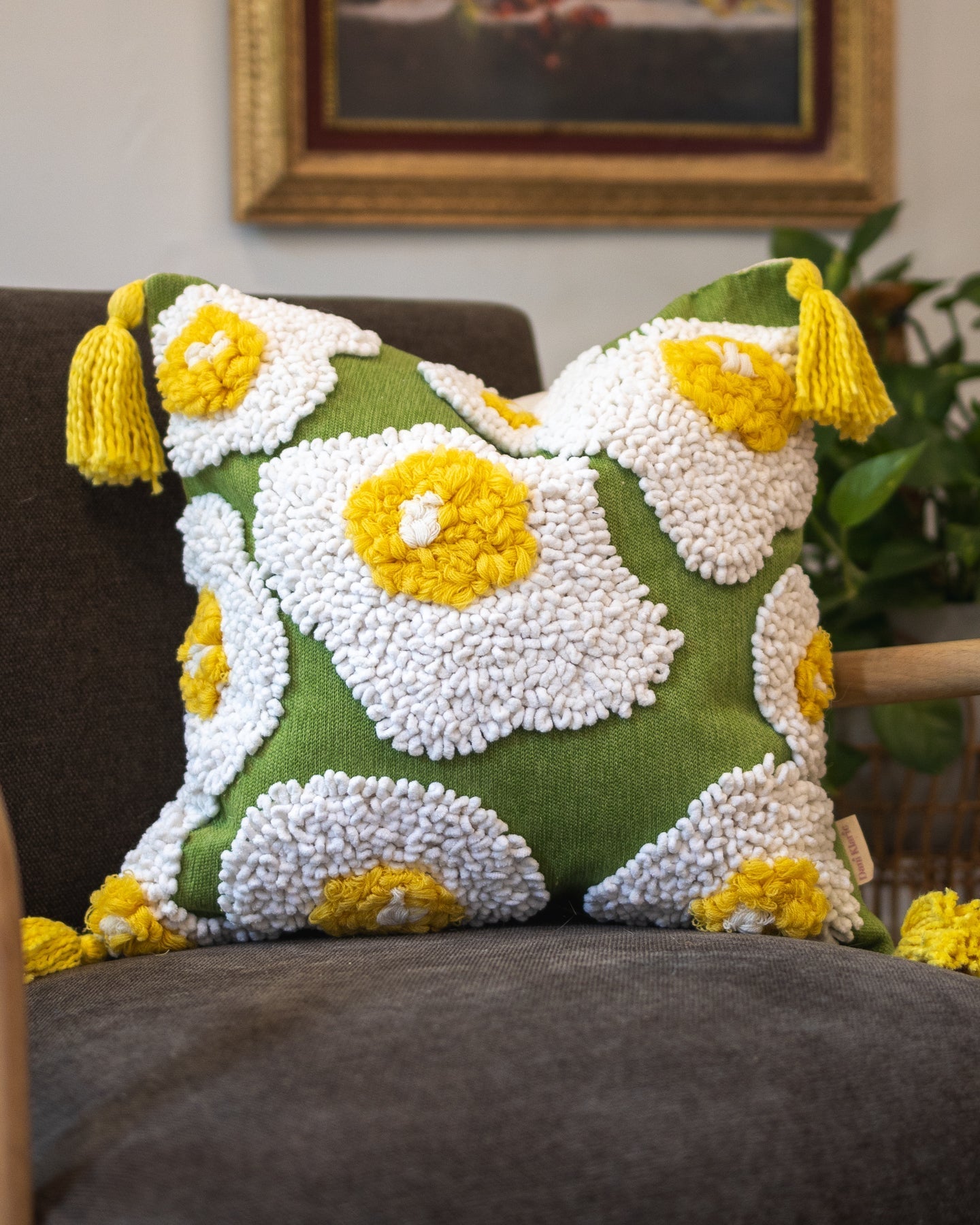 Eggie Organic Cotton Egg Throw Pillow