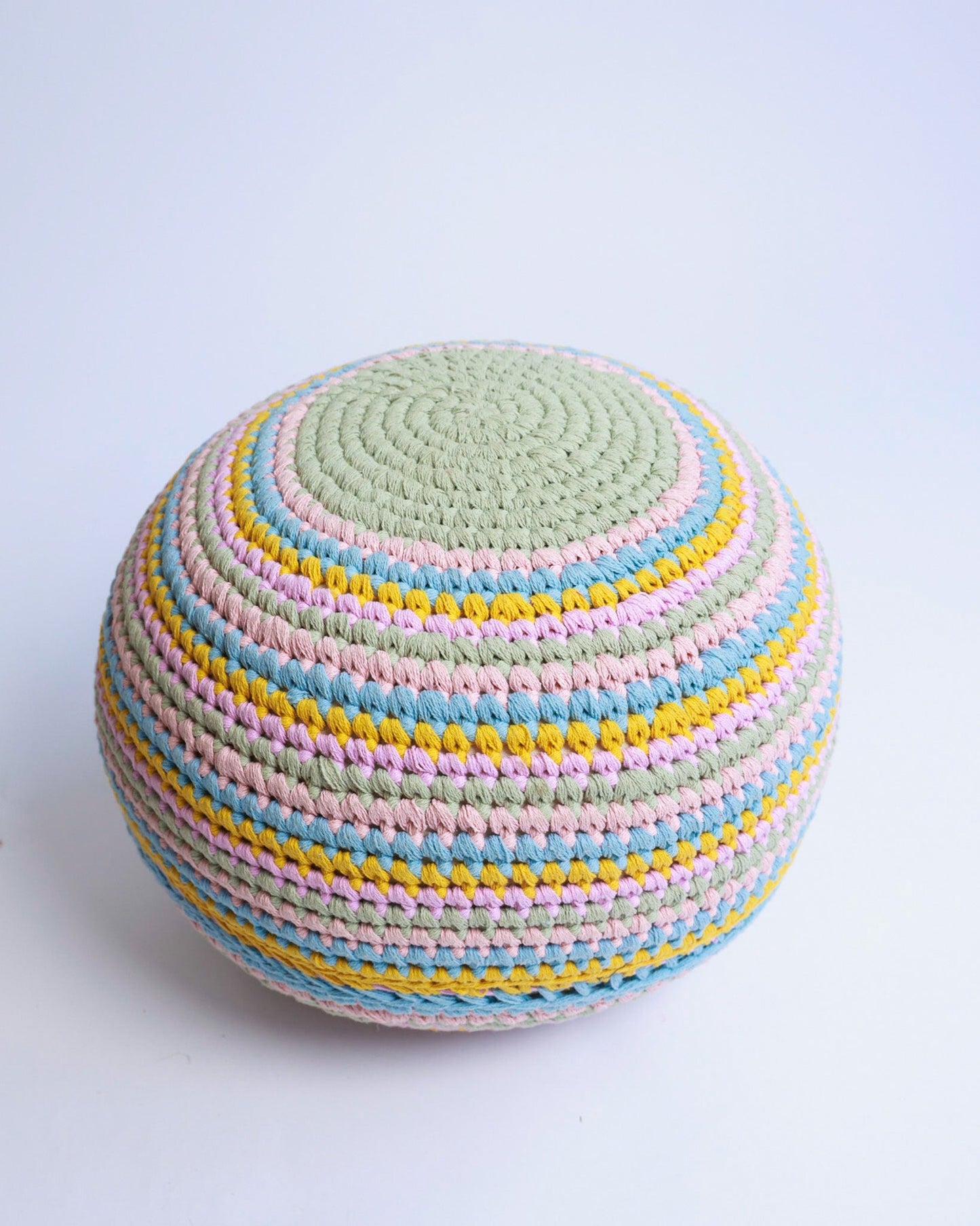 Ella Organic Cotton Pastel Crochet Pouf