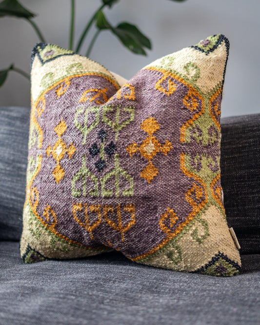 Eren Organic Cotton & Jute Kilim Throw Pillow