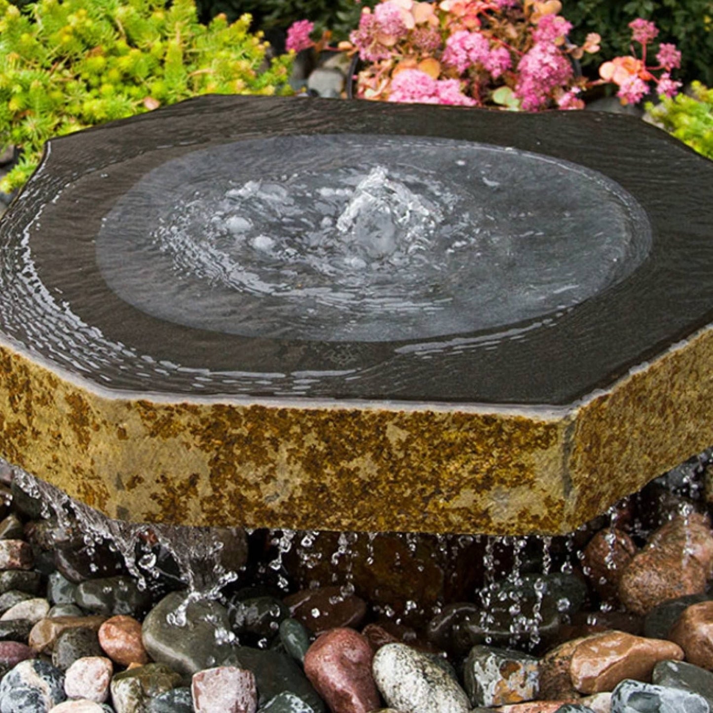 Basalt Bird Bath Fountain - Complete Kit