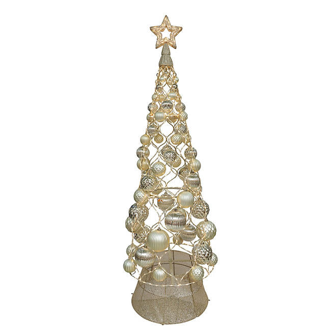 Pre-Lit Tree with Ornaments -silver