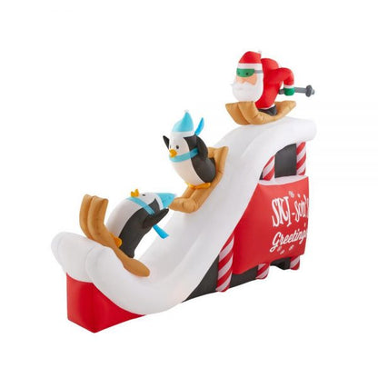 Christmas-inflatable santa ski scene