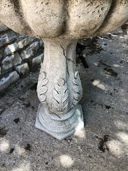 Stunning Large Stone Leaf Design Garden Bird Bath