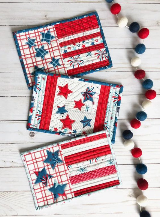 Patriotic Star CLA120324081 Quilted Placemats