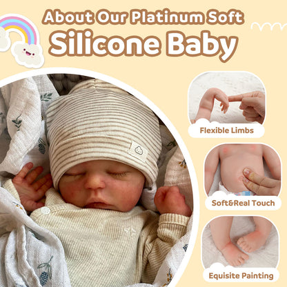 12"&16" Flexible Full Body Platinum Silicone Baby Bendable Reborn Doll Girl Josie