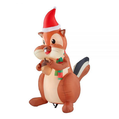 Christmas-6 5 ft animated inflatable nom nom chipmunk with acorn