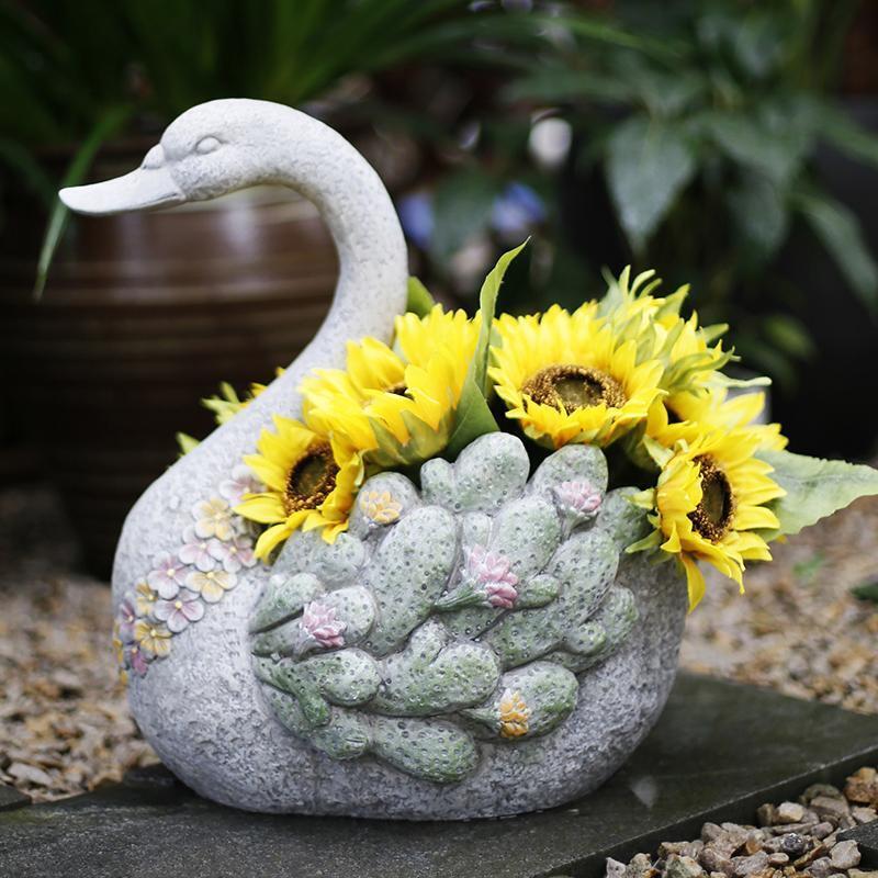 Extra Large Swan Flower Pot, Animal Statue for Garden Ornament, Swan Statues, Villa Courtyard Decor, Outdoor Decoration Ideas, Garden Ideas