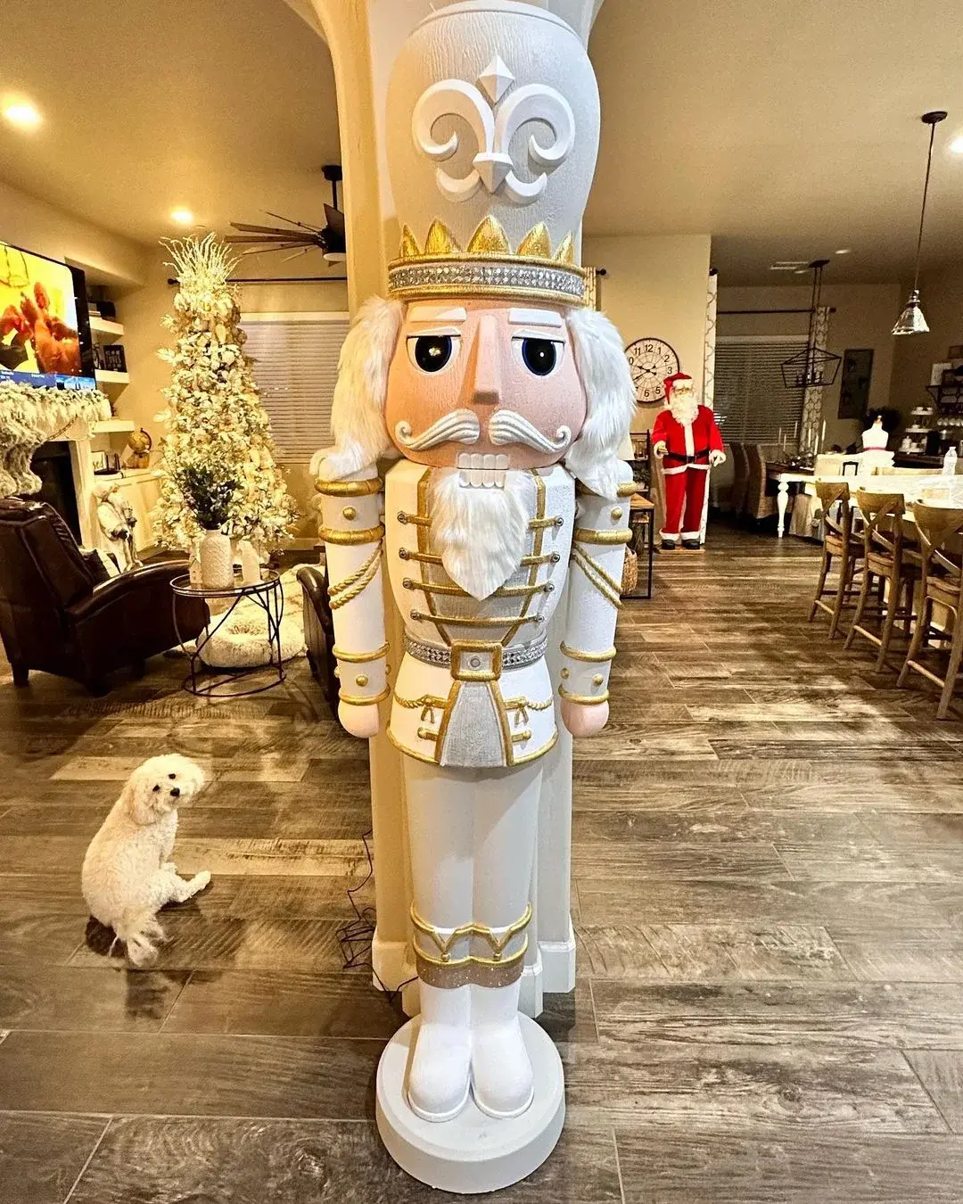 6.5' DlY White Nutcracker Mold, With Lights Plays Music