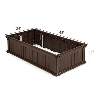 2 PCS Raised Garden Bed Outdoor Rectangle Plant Box