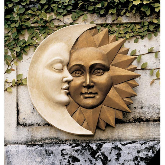 Celestial Harmony Sun And Moon Wall Plaque Home Or Garden