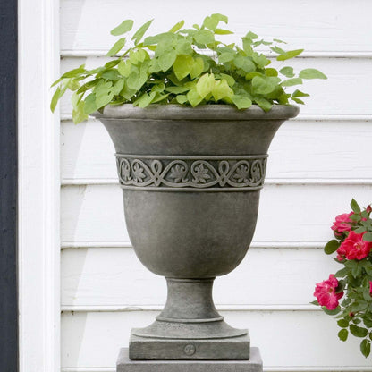 Strapwork Leaf Urn Garden Planter