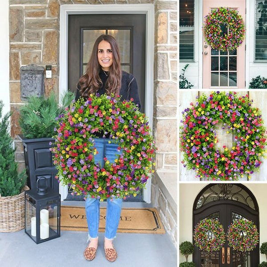 Farmhouse Colorful Cottage Wreath