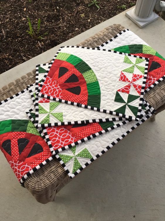 Watermelon CLA21112375 Quilted Placemats