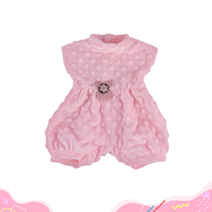 For 16" Full Body Silicone Baby Girl Doll Pink Clothing 3-Pieces Set Accessories