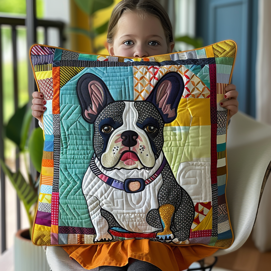 Adorable French Bulldog Quilted Pillow Case NCU0PD100