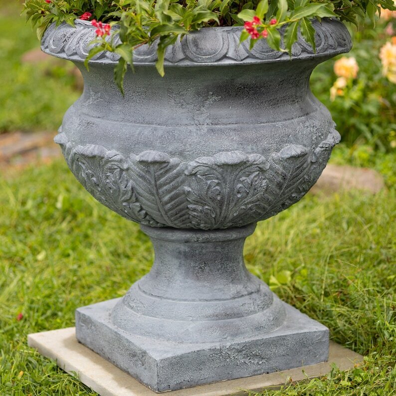 31 Inch Tall Urn Style Flower Planter Color Option