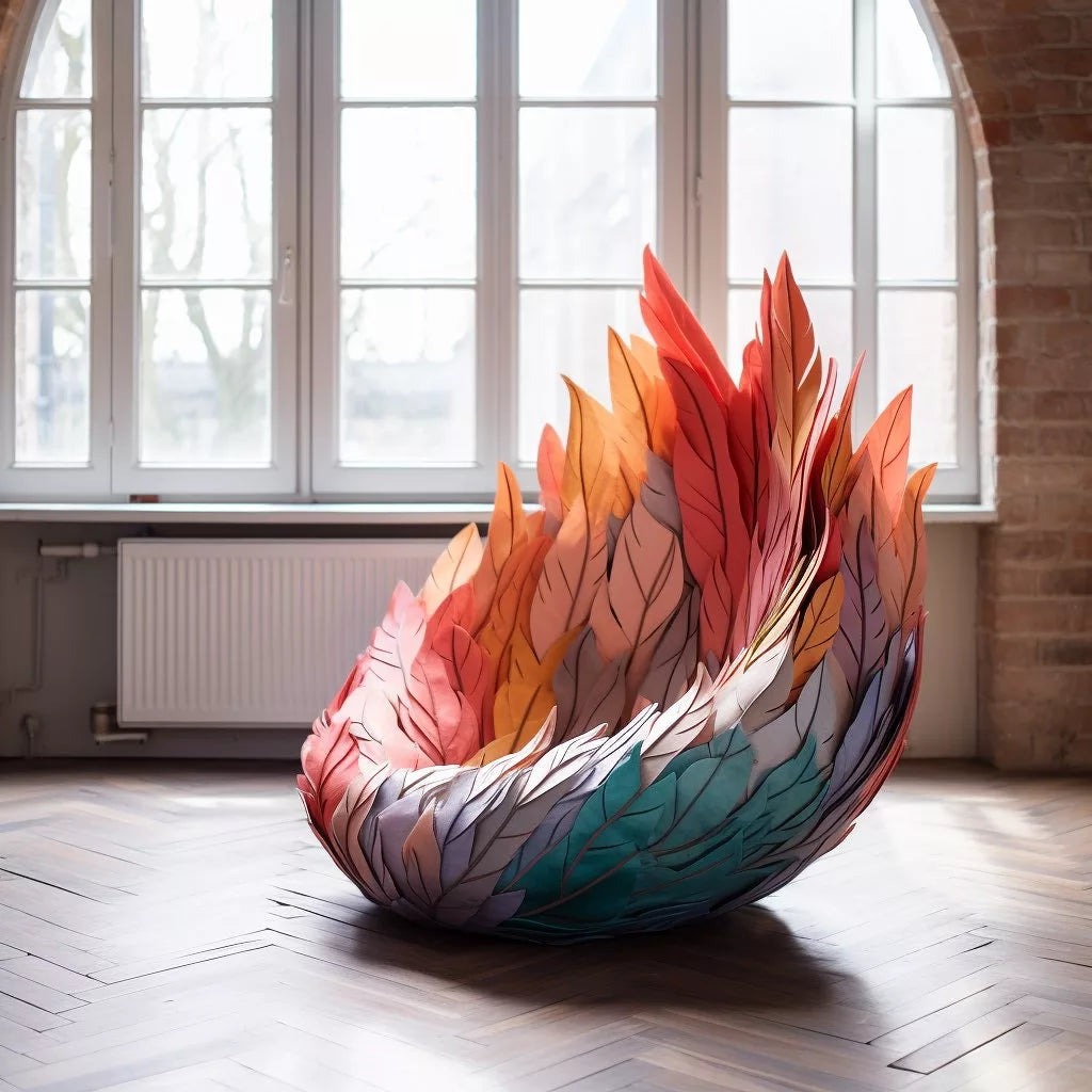 Feather-Inspired Bean Bag: Embrace Uniqueness & Comfort