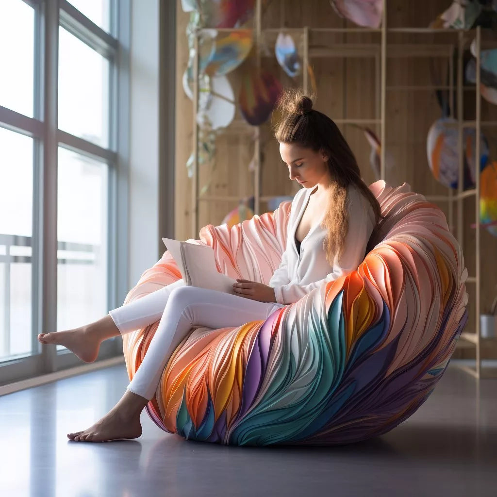 Feather-Inspired Bean Bag: Embrace Uniqueness & Comfort