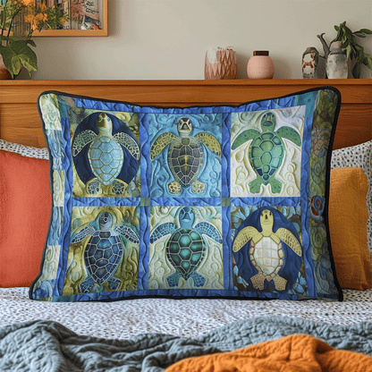 Turtle Tide Quilted Bedding Pillow Case NCU0TL2036