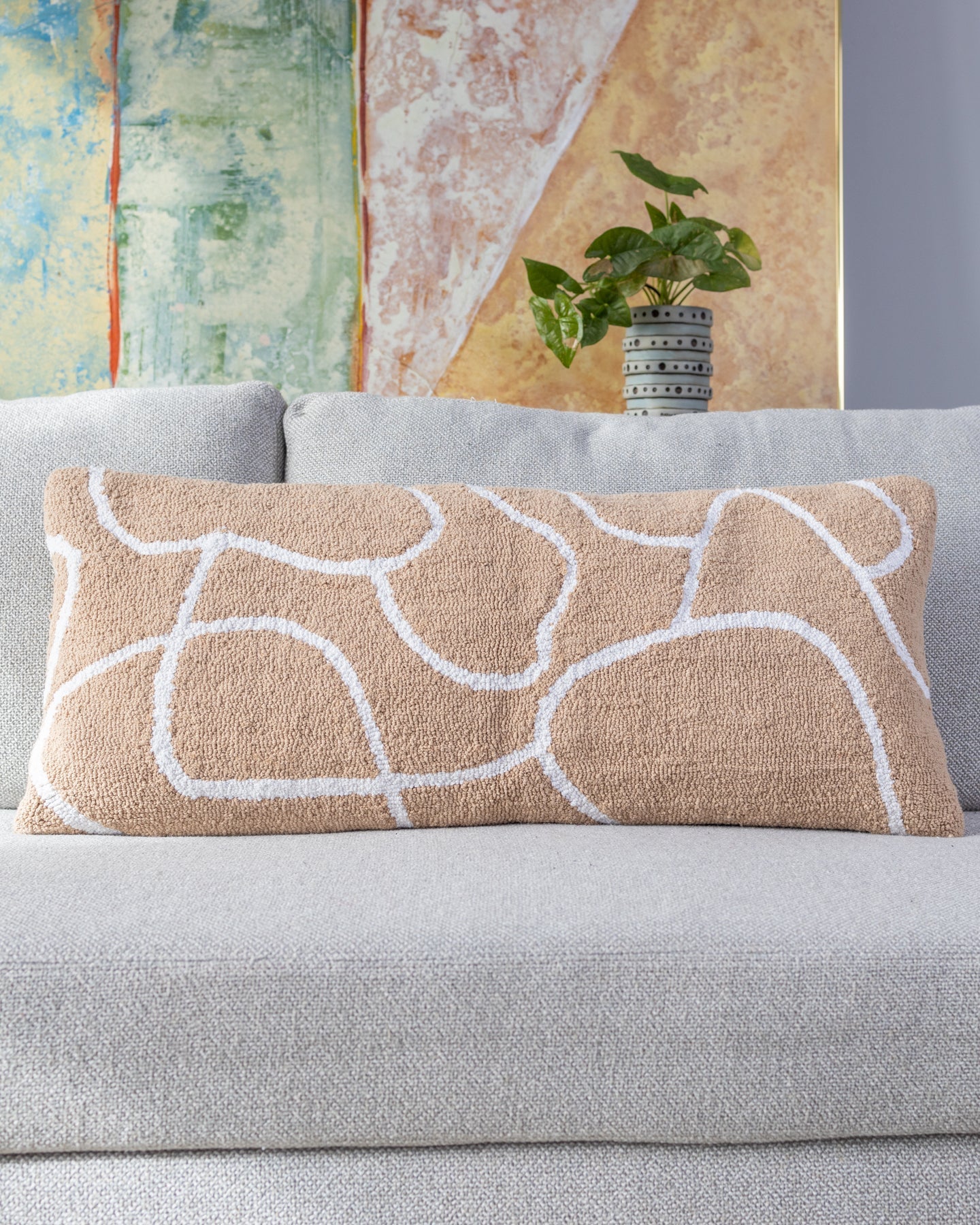 Finn Organic Cotton Abstract Lumbar Pillow