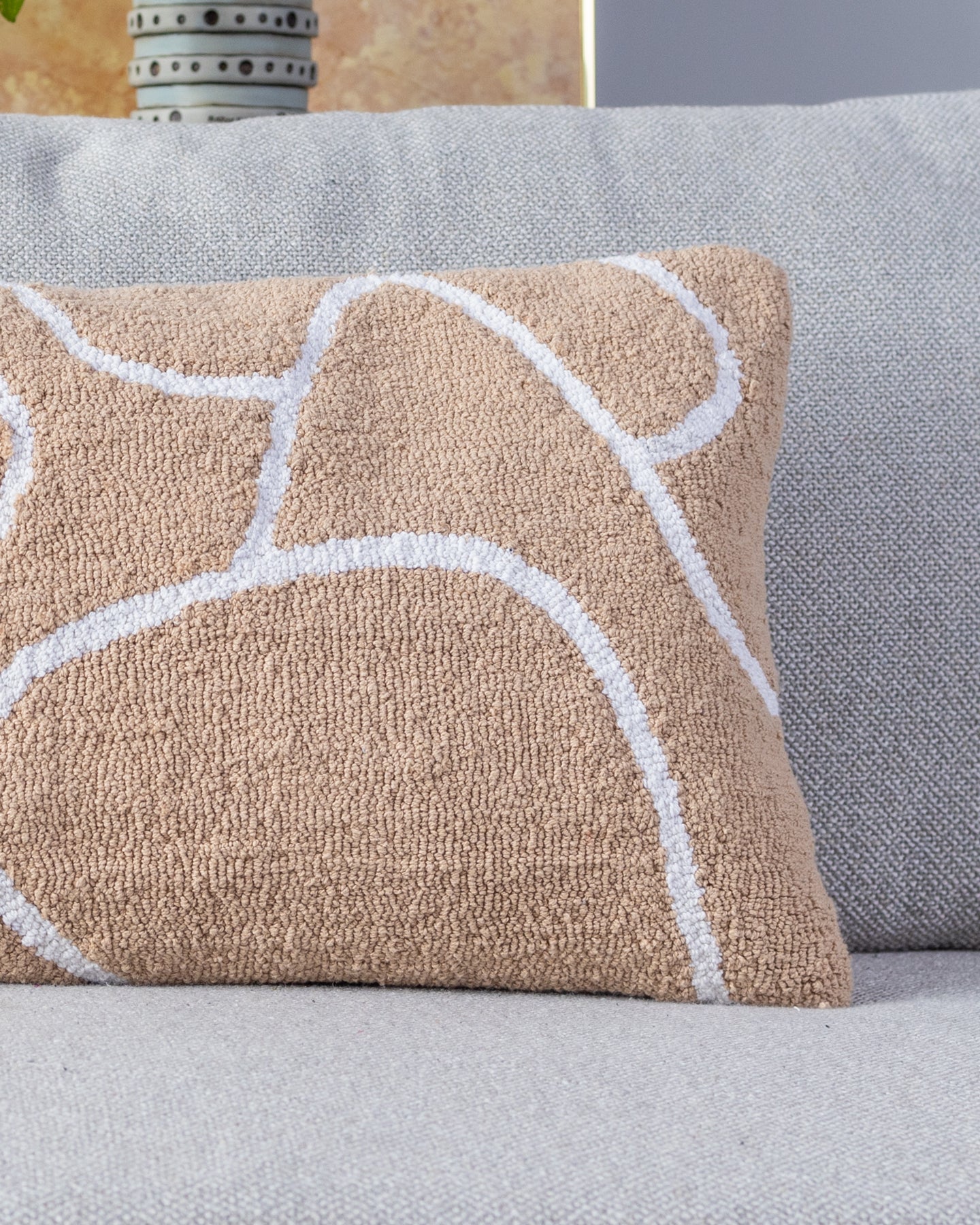 Finn Organic Cotton Abstract Lumbar Pillow