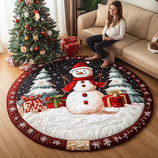 Snowman Comfort Quilted Round Mat NCU0PD842