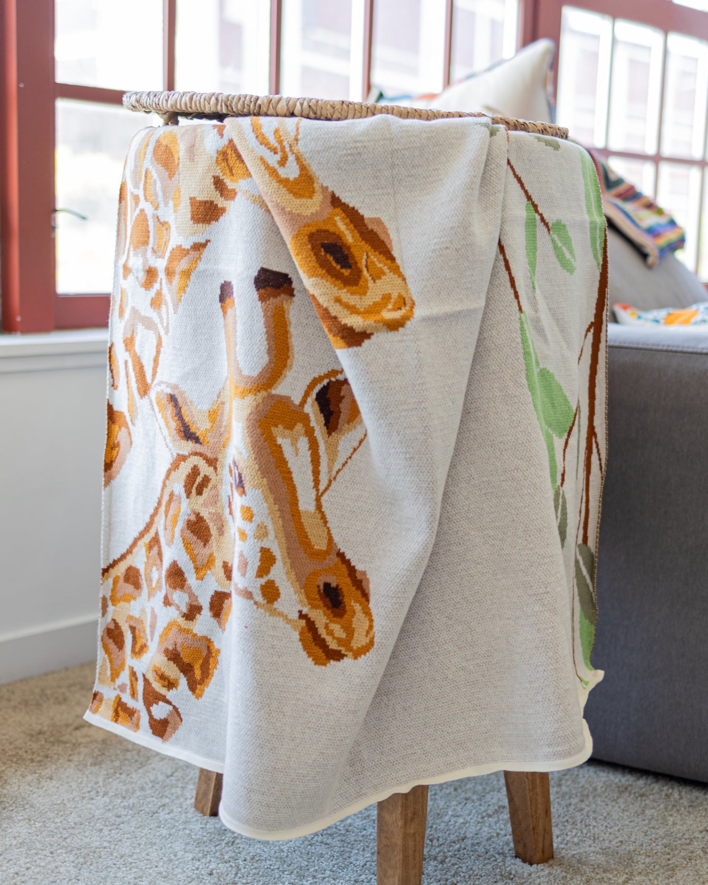 Gavin Organic Cotton Giraffe Baby and Kids Throw Blanket