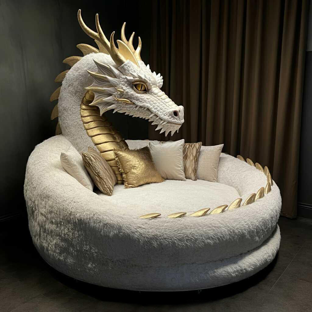 Giant Dragon Loungers: Unleash Mythical Comfort in Your Home-Blue