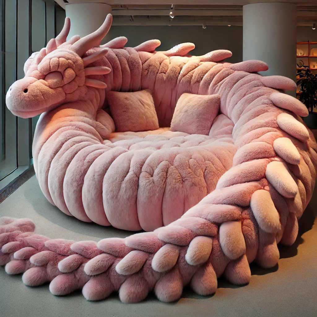 Giant Dragon Loungers: Unleash Mythical Comfort in Your Home-White