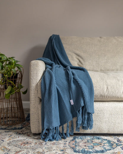 Hallen Organic Cotton Knit Throw Blanket