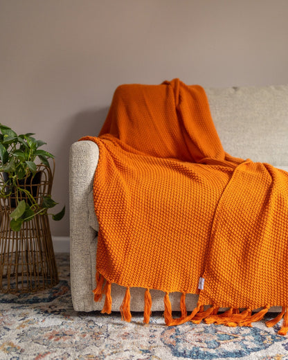 Hallen Organic Cotton Knit Throw Blanket