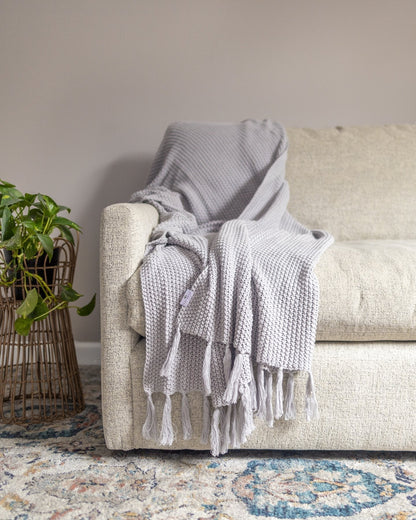 Hallen Organic Cotton Knit Throw Blanket