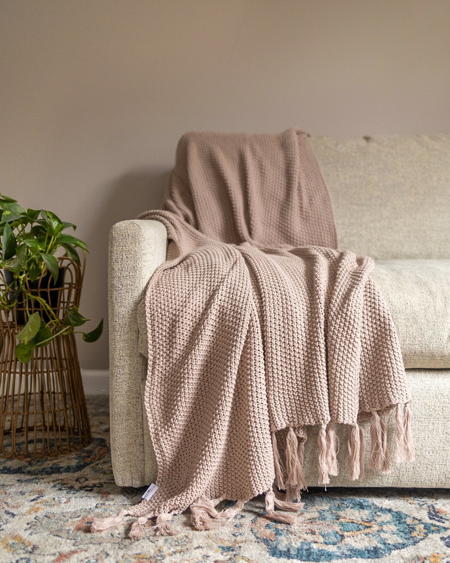 Hallen Organic Cotton Knit Throw Blanket