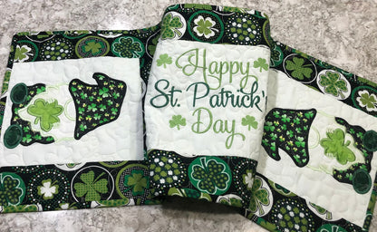 St.Patrick's Day Gnome CLA150324037 Quilted Table Runner