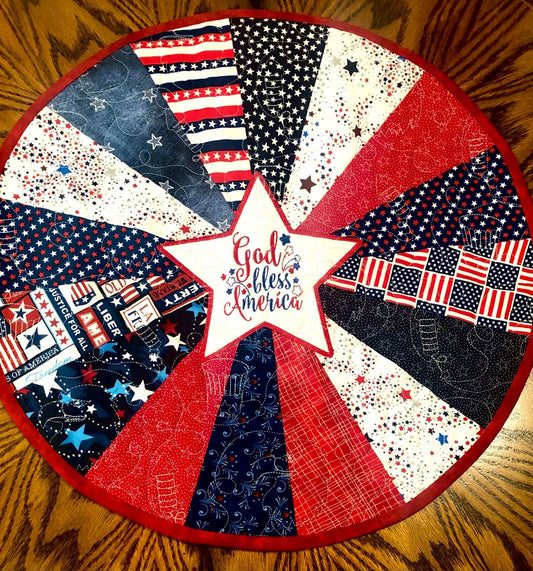 Patriotic CLA130324066 Quilted Round Mat