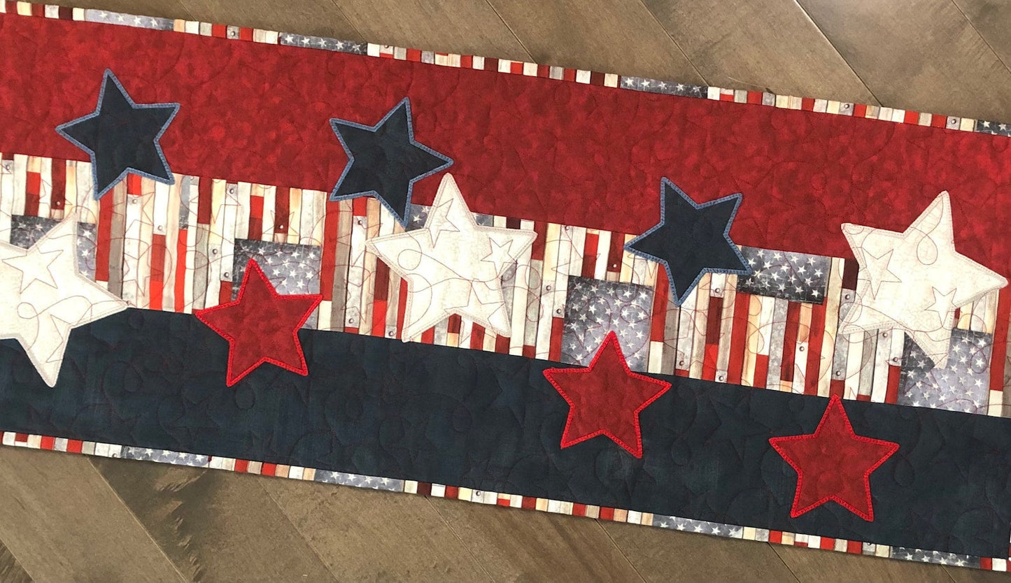 Patriotic Star CLA150324024 Quilted Table Runner