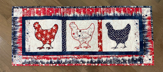 Patriotic Chicken CLA140324194 Quilted Table Runner