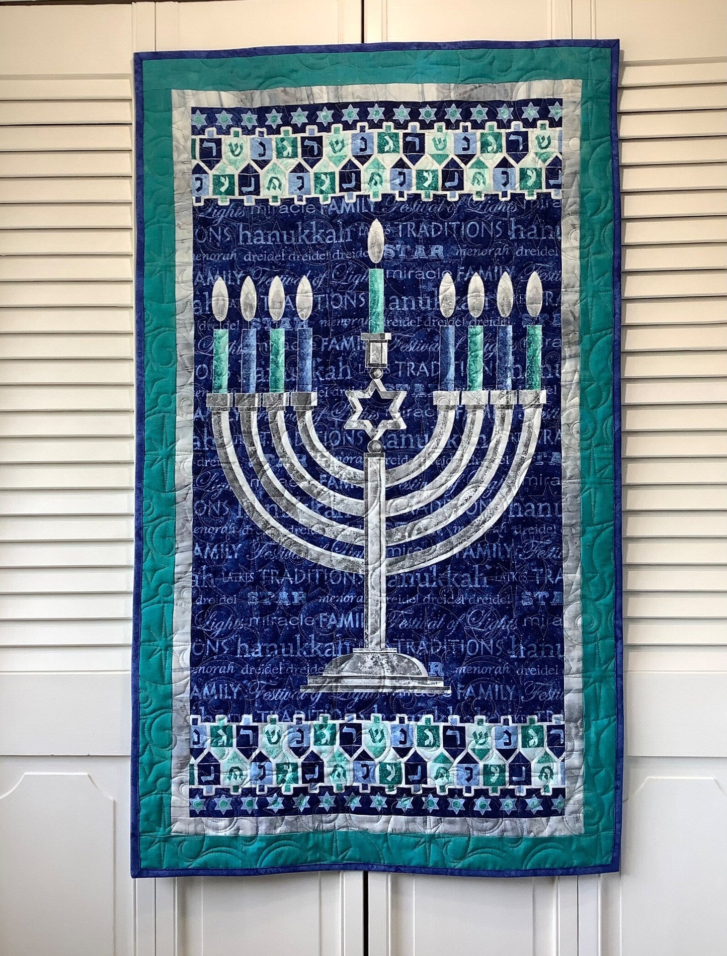 Jewish Hanukkah CLA150324177 Quilted Table Runner