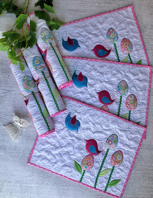 Bird CLA120324173 Quilted Placemats