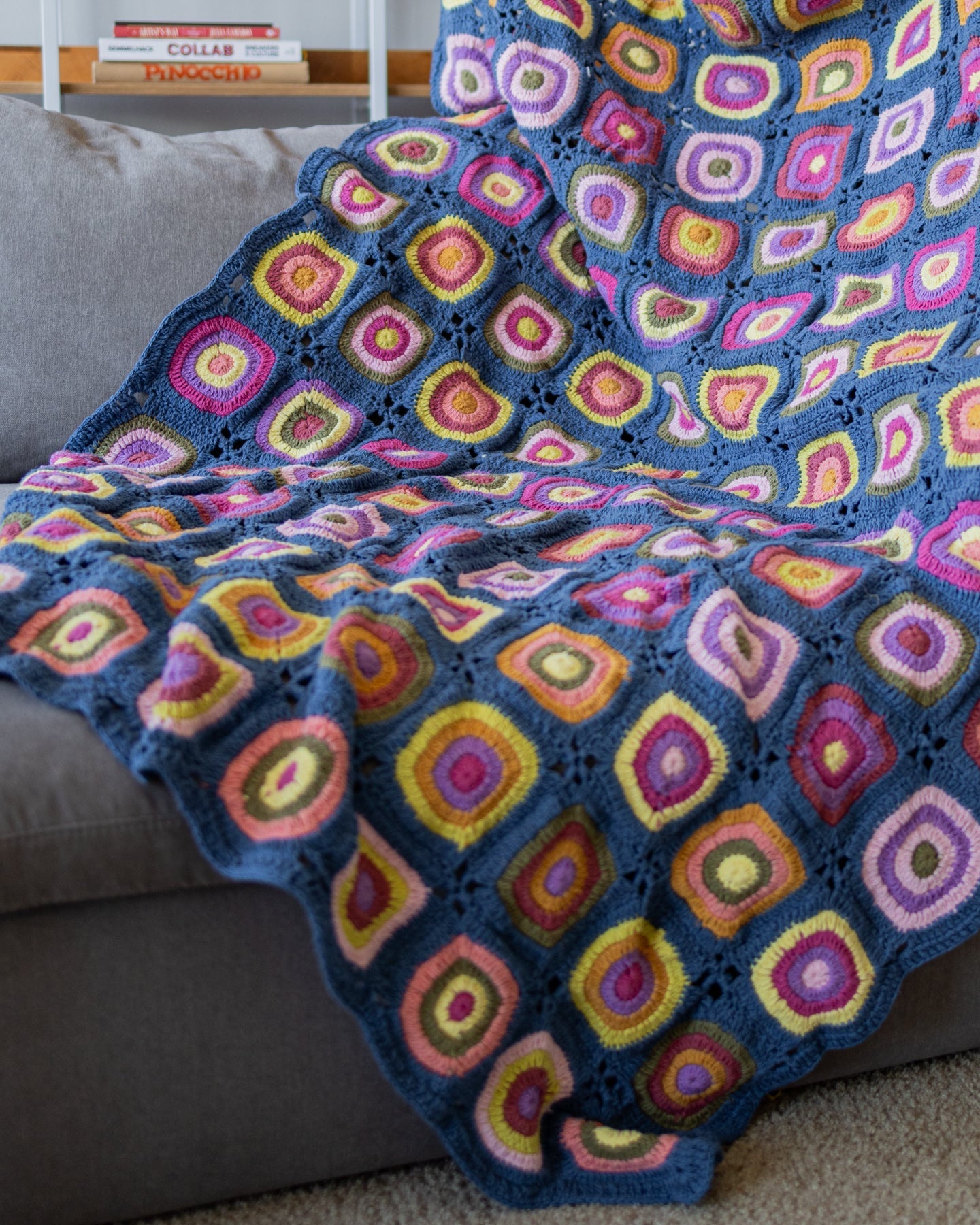 Jacie Organic Cotton Granny Square Crochet Throw Blanket